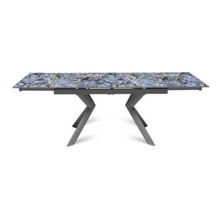 Стол раскладной Bridge (140+40+40), керамика глянцевая Lemurian Blue