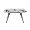 Стол раскладной Рейн (140+40+40), керамика глянцевая Panda White