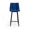 Стул полубарный УНО, бархат синий 29 / черный профиль